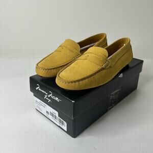 Massimo Matteo Penny Keeper Loafer Women's Shoes Size 8 M Amarelo Nubuck Yellow